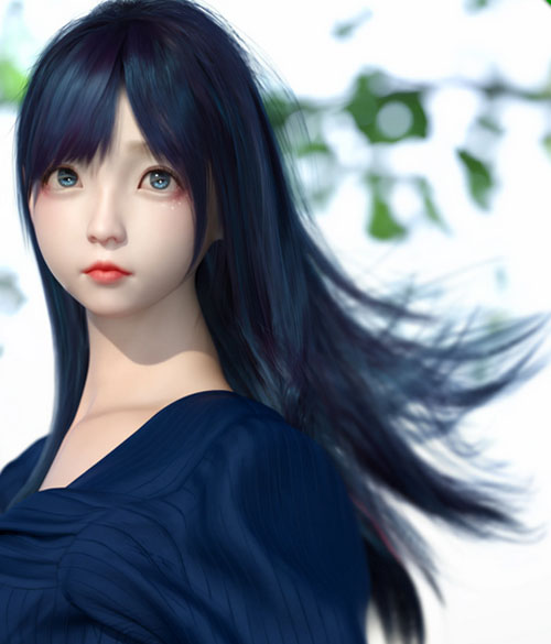 SU Everyday Long Hair for Genesis 9, 8.1, and 8 Female