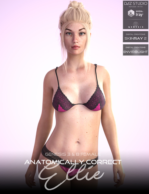 Anatomically Correct: Ellie for Genesis 3 and Genesis 8 Female