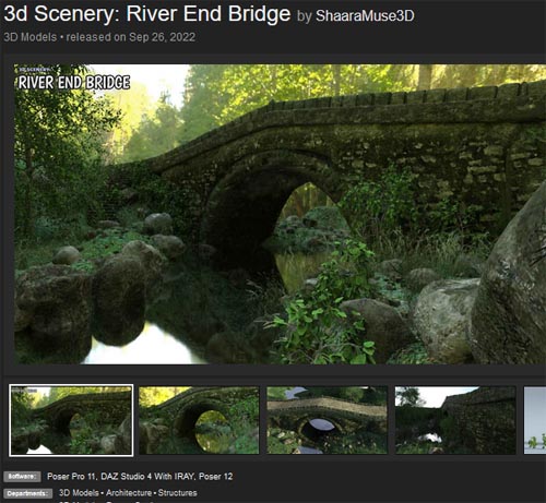 3d Scenery: River End Bridge