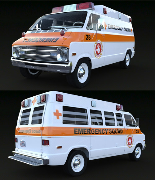 DODGE VAN AMBULANCE for DAZ Studio