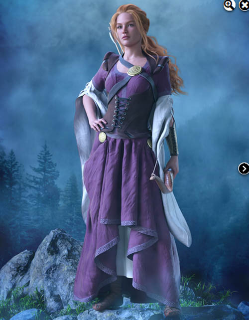 dForce Medieval Style Outfit for Genesis 9