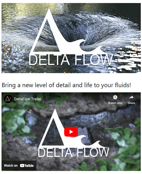 Deltaflow - Fast Water And Fluid Materials Supporting Flowmaps