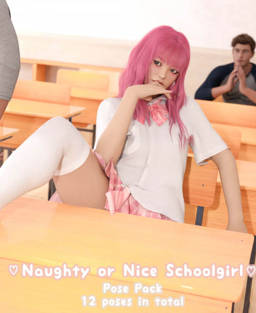 Naughty or Nice Schoolgirl Pose Pack