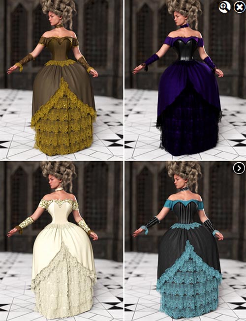 Texture Expansion for dForce Gown of Fantasy 7