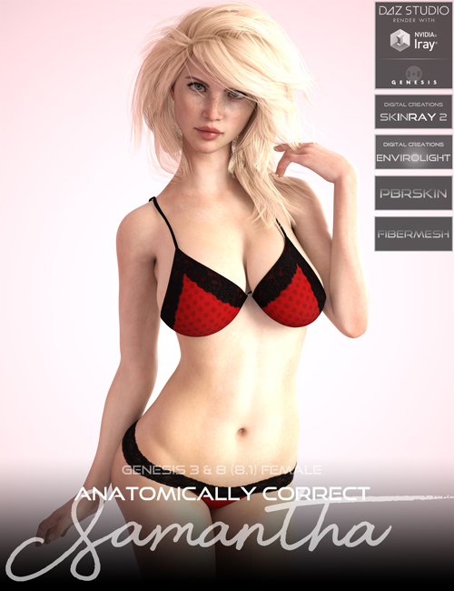 Anatomically Correct: Samantha for Genesis 3 and Genesis 8 Female