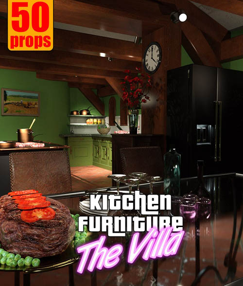 The Villa - KITCHEN FURNITURE for Daz Studio