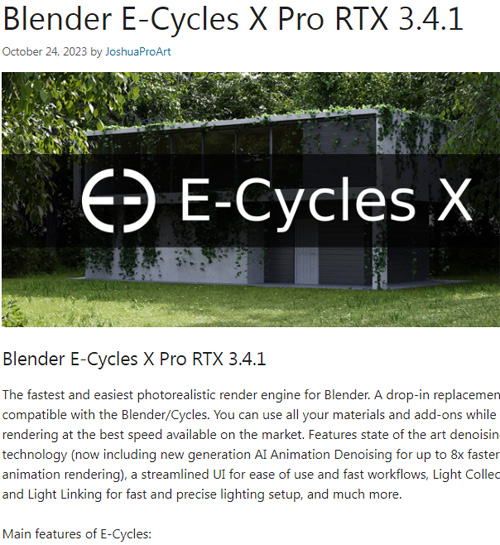 Blender E-Cycles X Pro RTX 3.4.1