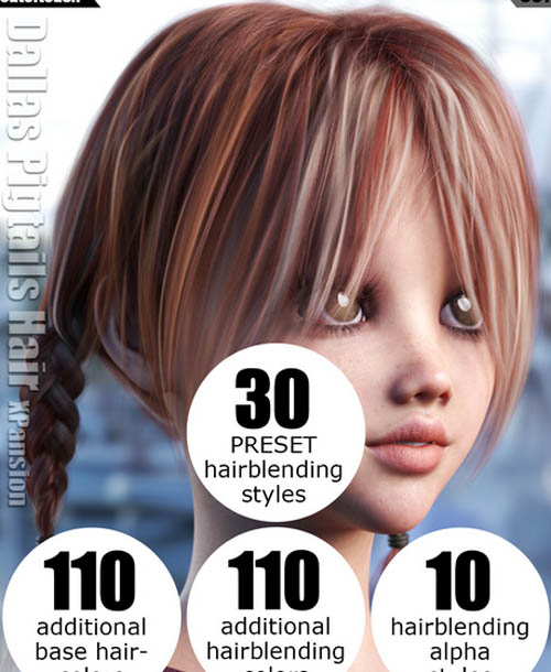 OOT Hairblending 2.0 Texture XPansion for Dallas Pigtails Hair