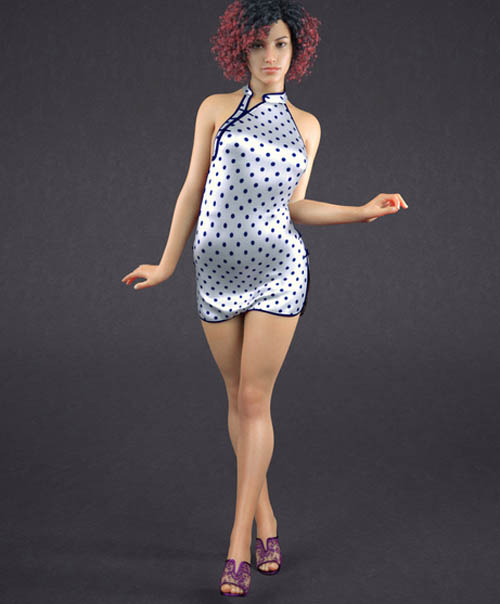 Sexy Cheongsam Outfit for Genesis 8 Female(s)