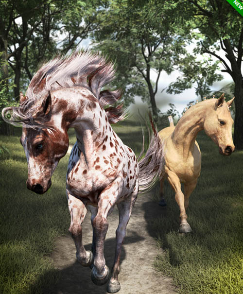 Horse Hair Pro Materials Addon for the Daz Horse 3