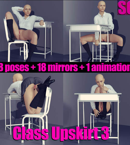 Sg "Class Upskirt 3" for Genesis 8 - Poses + Animation