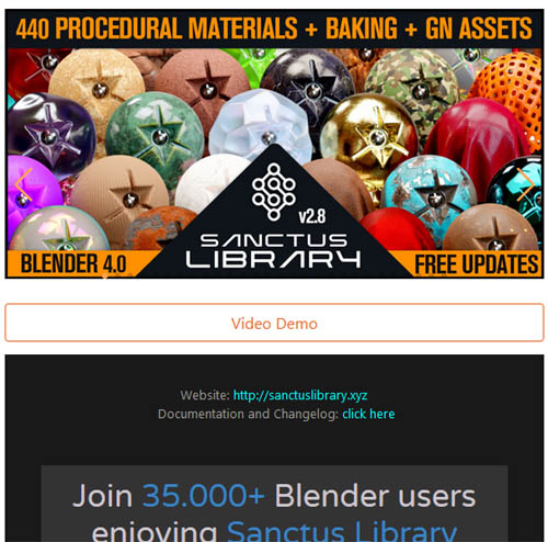 Blender - Sanctus Library : Procedural Materials (v2.8)