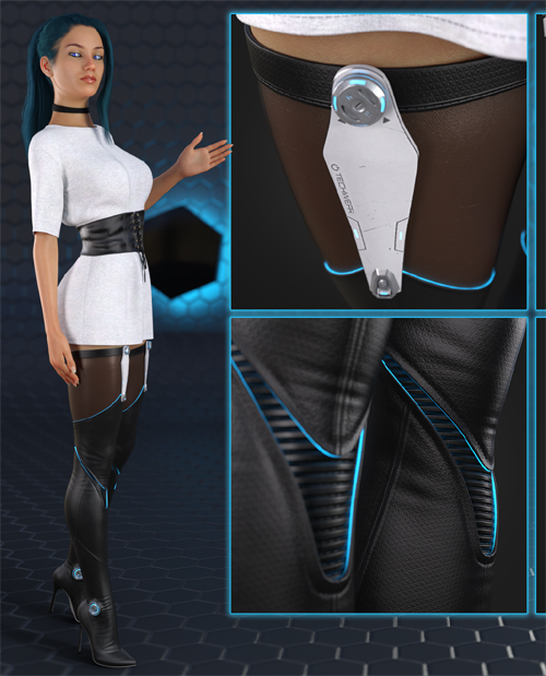 Cyberpunk Thigh High Stiletto Boots for G8F&G9