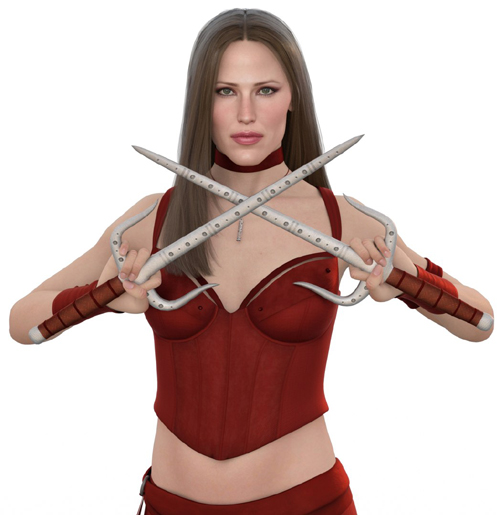 3D Elektra Natchios - RIGGED model