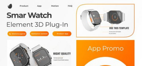 Videohive - Smart Watch 3D Device Element 3D - 49174685