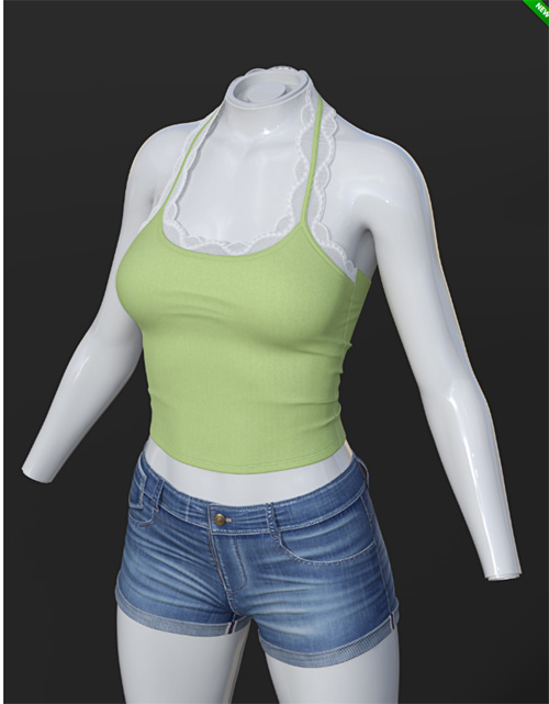 dForce SU Jeans Vest Suit for Genesis 9, 8.1, and 8 Female
