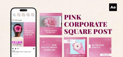 Videohive - Pink Corporate Square Post - 49160130