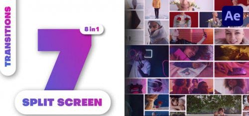 Videohive - Multiscreen Transitions - 7 Split Screen - 49170911