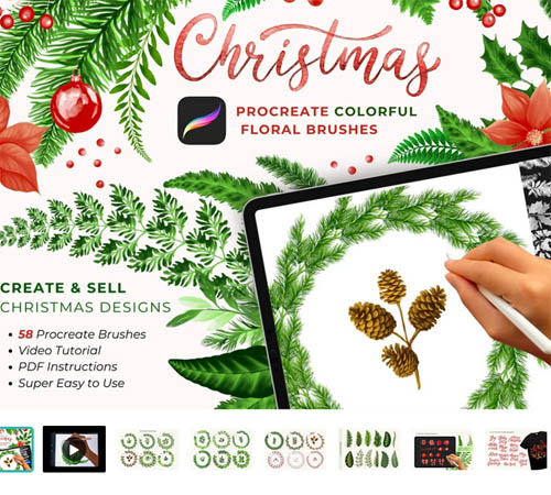 Christmas Procreate Brushes Bundle