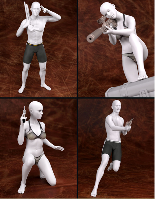 Trigger Happy Poses for Genesis 2 and Genesis 3 Male(s) and Female(s)