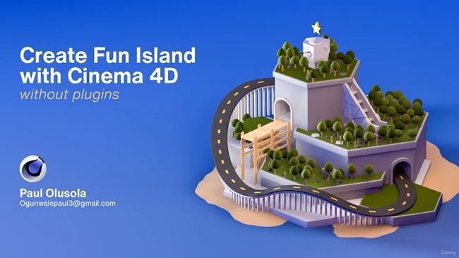 Udemy – Create Fun Island with Cinema 4D Without plugins