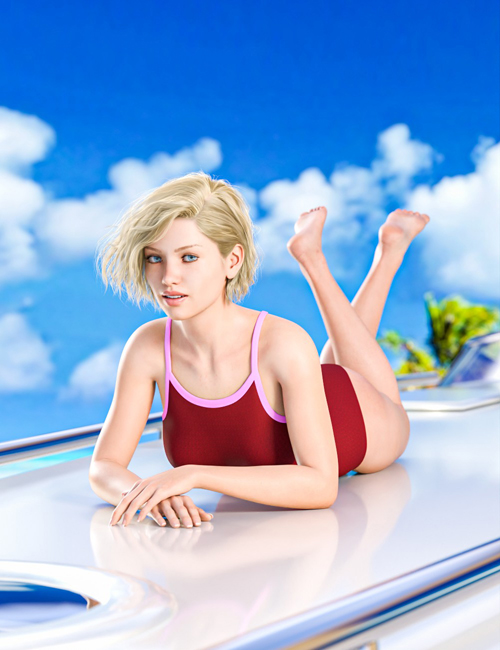 Photogenic Pose on PowerBoat for Genesis 8 and 8.1 Females
