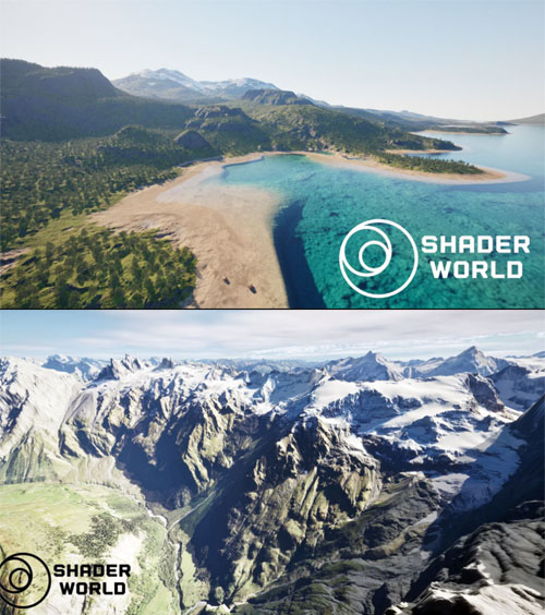 Shader World : procedural landscape, ocean, foliage