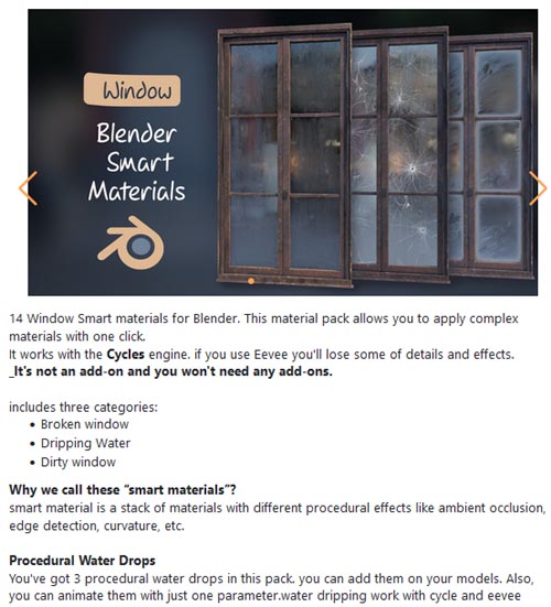 Blender Smart Materials_Window_Procedural Water Drops