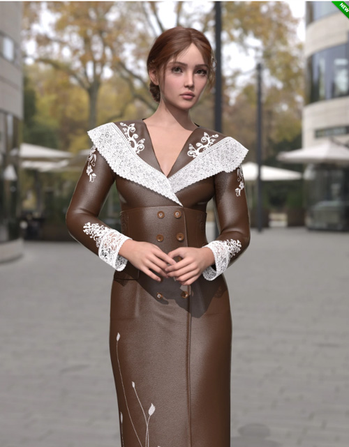 dForce MK Lace Leather Dress for Genesis 9