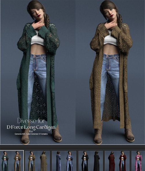 Diverse for D-Force Long Cardigan