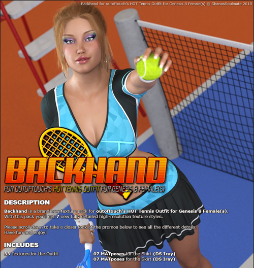 Backhand for HOT Tennis Outfit for Genesis 8 Females