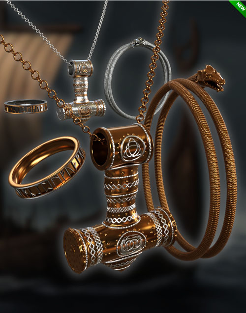 Viking Jewellery for Genesis 9 and 8