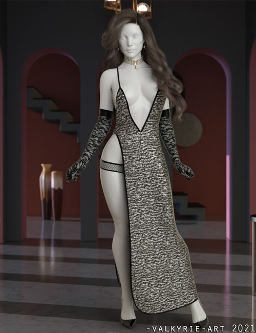 InStyle - dForce Catalina Long Slit Dress for Genesis 8 Females