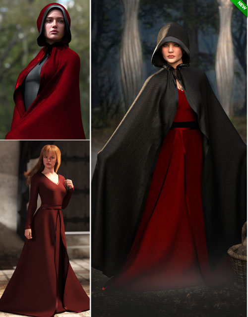 Medieval Dress and Capes Bundle for Genesis 9