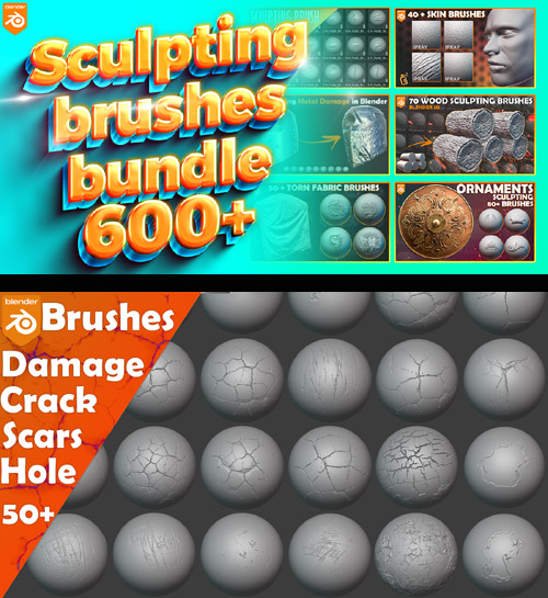 600 + Blender Sculpting Brushes