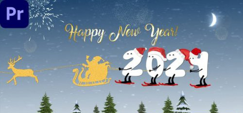 Videohive - New Year Cartoon Skier | MOGRT - 49552208