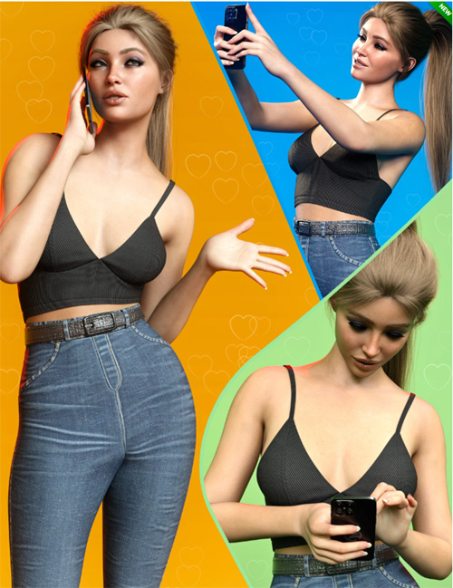 Z Everyday Smartphone Pose Mega Set For Genesis 9 And Genesis 8 Female Daz3d And Poses Stuffs