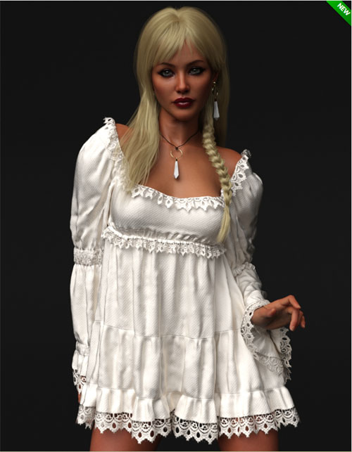 dForce Romantic Short Dress for Genesis 9