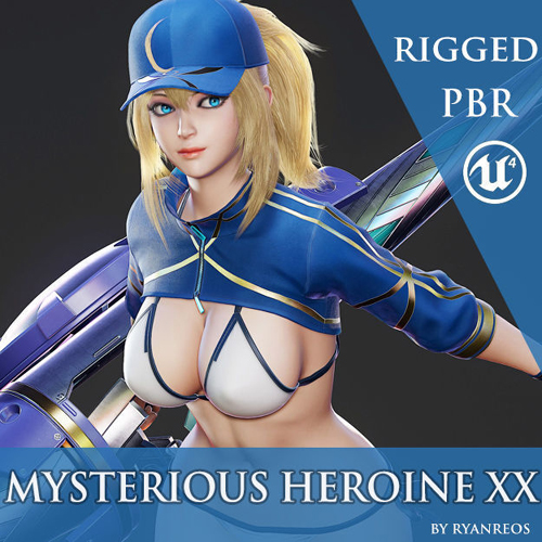 Mysterious Heroine XX - Game Ready Low-poly 3D model