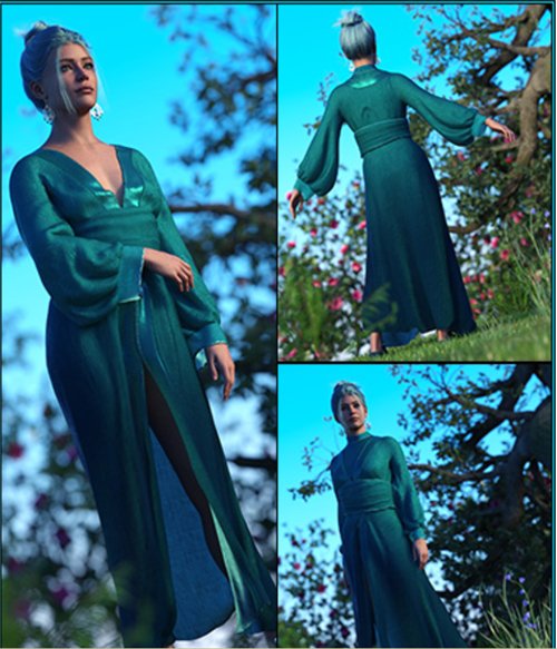 dForce Madame Bleu Outfit for Genesis 9 Feminine
