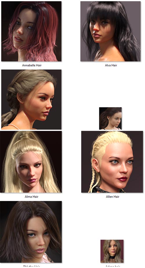 Kool Hairstyles Bundle converted for Genesis 9