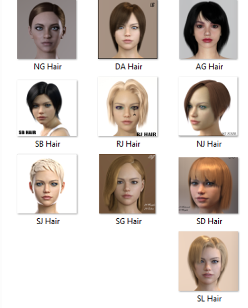Newcastler's Hairstyles (Converted) for Genesis 9**FIXED**