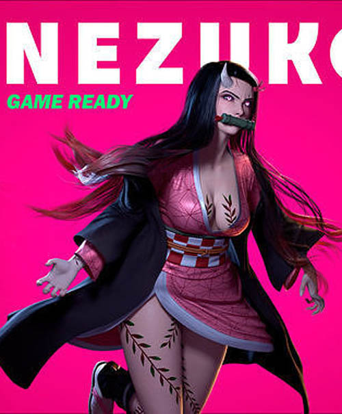 Nezuko Kamado - Game Ready - Low Poly Low-poly 3D model