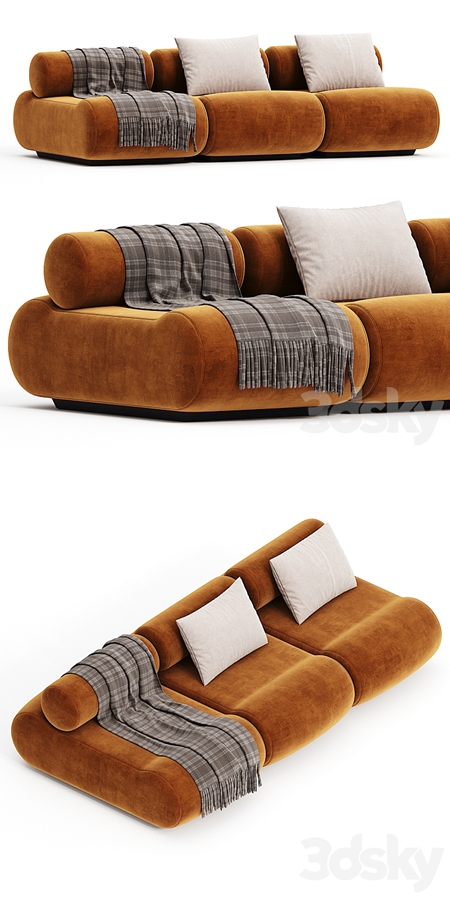 Mustard Klaus Uredat Corbi Trio sofa for COR