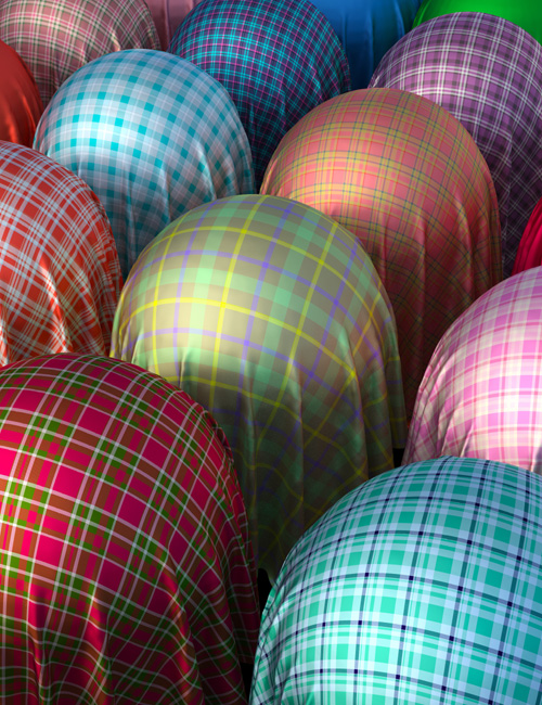 Summer Silk Tartan Fabric Iray Shaders