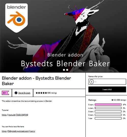 Blender addon - Bystedts Blender Baker