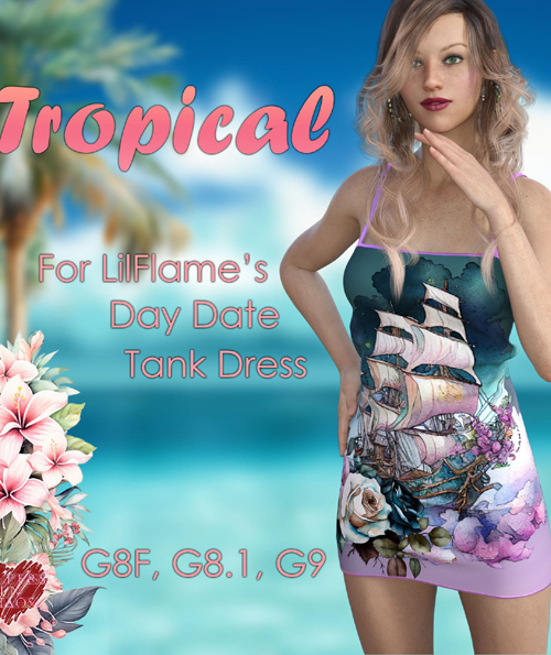 SIC Tropical for the Day Date Tank Dress for G8xF and G9