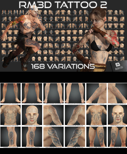 RM3D Tattoo 2 (168 variants)