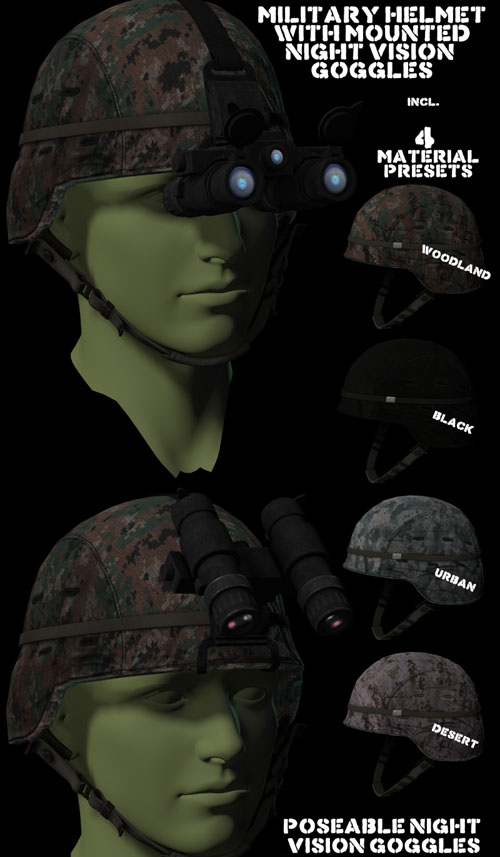 Helmet with NV Goggles