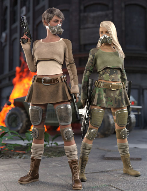 Urban Battle Outfit for Genesis 8.1 Females
